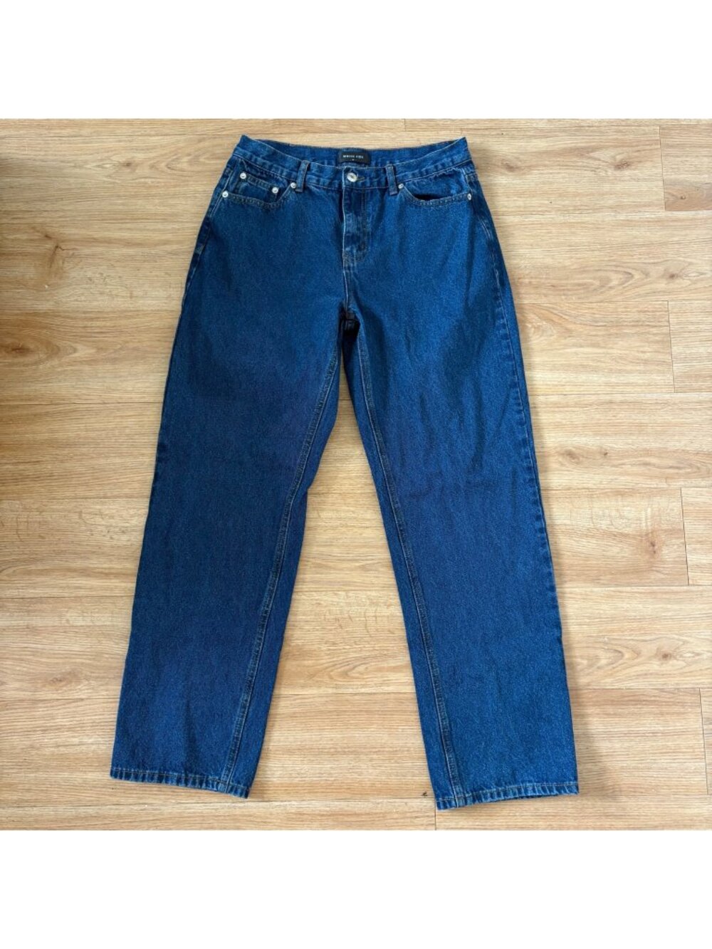 White Fox High Rise Wide Leg Straight Leg Denim Jeans Blue Women’s Size M